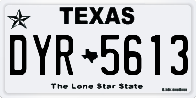 TX license plate DYR5613