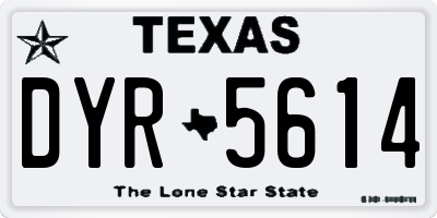 TX license plate DYR5614