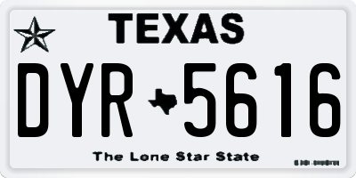 TX license plate DYR5616