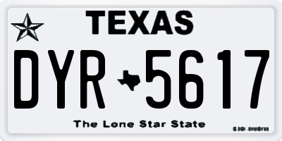 TX license plate DYR5617