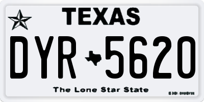 TX license plate DYR5620