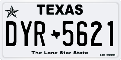 TX license plate DYR5621