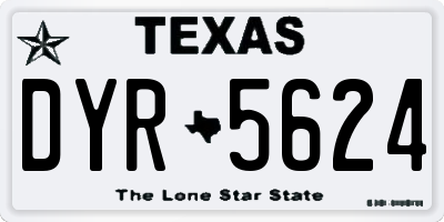 TX license plate DYR5624