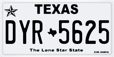 TX license plate DYR5625