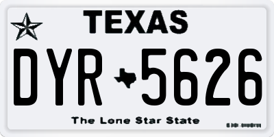 TX license plate DYR5626