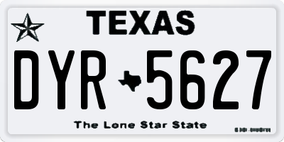 TX license plate DYR5627