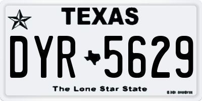 TX license plate DYR5629