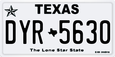 TX license plate DYR5630