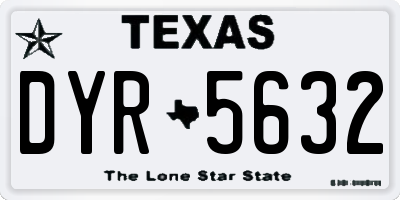 TX license plate DYR5632