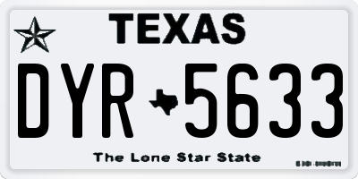 TX license plate DYR5633