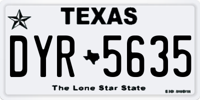 TX license plate DYR5635