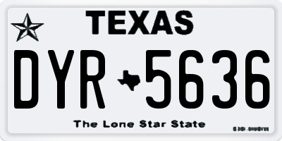 TX license plate DYR5636
