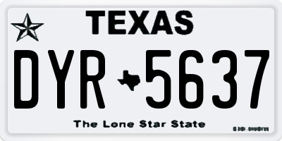 TX license plate DYR5637