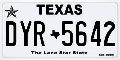 TX license plate DYR5642