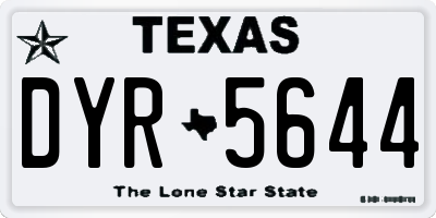 TX license plate DYR5644