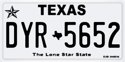 TX license plate DYR5652