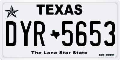 TX license plate DYR5653