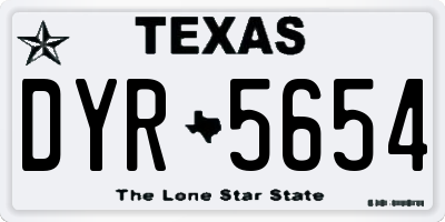 TX license plate DYR5654