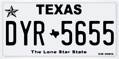 TX license plate DYR5655