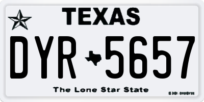 TX license plate DYR5657