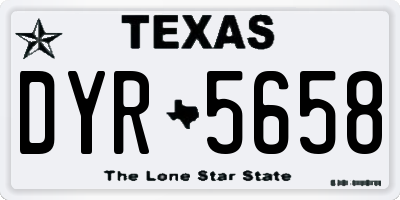TX license plate DYR5658