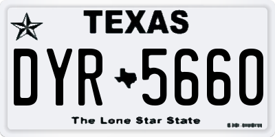 TX license plate DYR5660