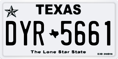 TX license plate DYR5661