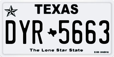TX license plate DYR5663