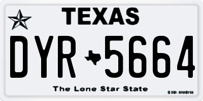 TX license plate DYR5664