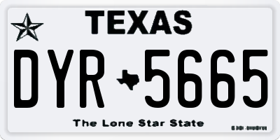 TX license plate DYR5665