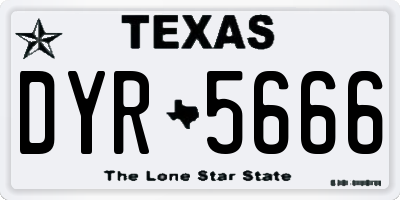 TX license plate DYR5666
