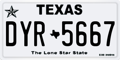 TX license plate DYR5667