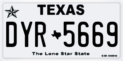 TX license plate DYR5669