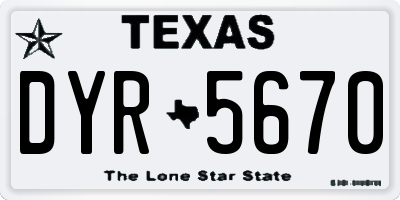 TX license plate DYR5670