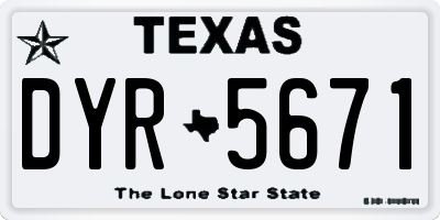 TX license plate DYR5671