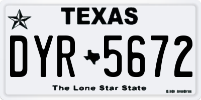 TX license plate DYR5672