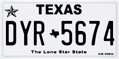 TX license plate DYR5674