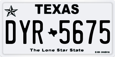 TX license plate DYR5675