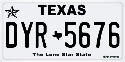 TX license plate DYR5676