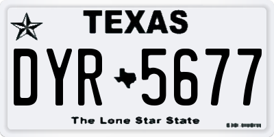 TX license plate DYR5677