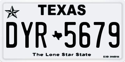 TX license plate DYR5679