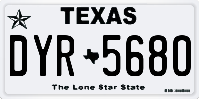 TX license plate DYR5680