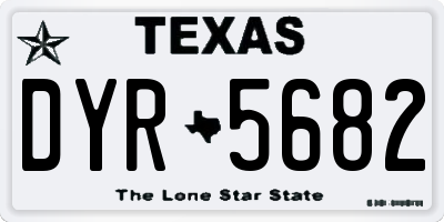 TX license plate DYR5682