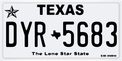TX license plate DYR5683