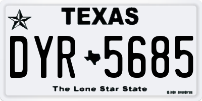 TX license plate DYR5685
