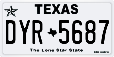 TX license plate DYR5687