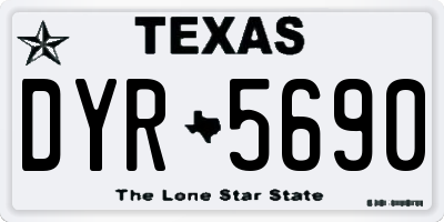 TX license plate DYR5690