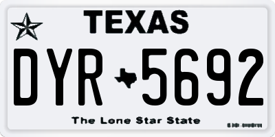 TX license plate DYR5692