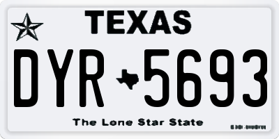 TX license plate DYR5693