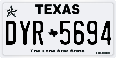 TX license plate DYR5694